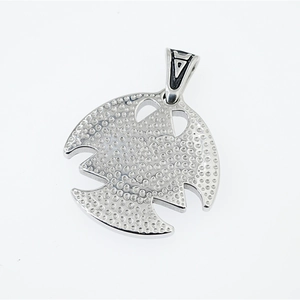 Nordic Viking Odin triangle pendant necklace in silver stainless steel with hammered texture