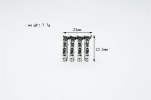 Detailed size chart for punk rib cage ring with dimensions 23mm by 23.5mm and 7.7g weight