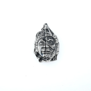 Collier rétro en acier inoxydable avec pendentif divinité double face dieu et démon