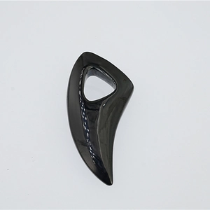 Minimalist black polished titanium steel wolf tooth pendant necklace for men and women