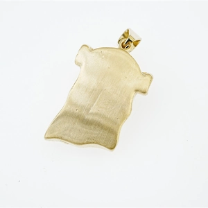 Ciondolo testa di Gesù in oro con finitura spazzolata opaca per collana da uomo
