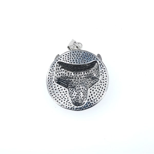 Collier avec pendentif rond tête de loup viking en argent oxydé vintage pour hommes de style nordique