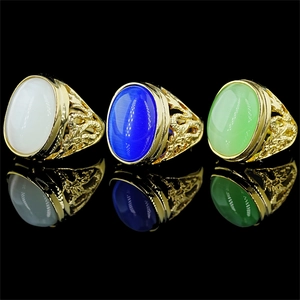 Vintage Titanium Steel Ring For Men Hollow Out Dragon Pattern Gemstone Rings Chinese Style Domineering Gold Jewelry Gift