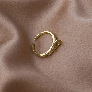 Macro detail of gold-plated belt buckle ring featuring shimmering zircon stones