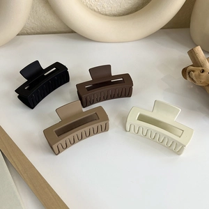 Lot de 4 pinces à cheveux rectangulaires mates aux tons terre avec accessoires