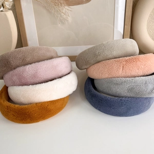 Lot de serre-têtes épais en peluche douce en couleurs variées pour accessoire d'hiver