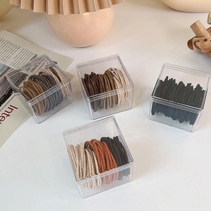 High Elasticity Woven Hair Ties Earth Tone Minimalist Seamless Ponytail Holders For Women Daily Hair Accessories With Box