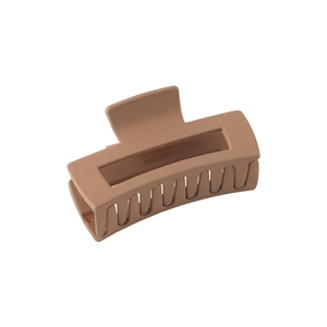 Pince à cheveux rectangulaire mate café au lait pour cheveux épais en tons marron neutre