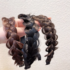 Synthetic Hair Braided Headband Non-Slip High Skull Top Twist Plait Hair Hoop For Women Fashion Hair Accessories