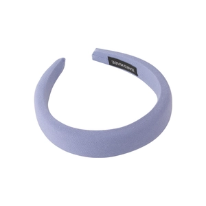 Gepolstertes lavendelfarbenes Twill-Schwamm-Stirnband mit handgefertigtem Etikett