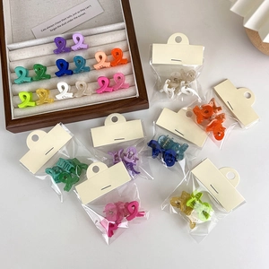 Matte Acrylic Mini Hair Claw Clips Sweet Simple Crisscross Design Small Hairpins Bangs Clips Hair Accessories For Women Girls