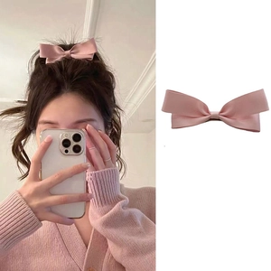 Süße 3D Satin Schleife Haarklammer Koreanischer Stil Handgemachte Entenschnabel-Clip Rosa Schwarz Kopfschmuck Damen Mode Haarschmuck
