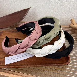 French Retro Satin Braided Twist Headband High Crown Elegant Hair Accessory For Women Daily Party Styling Headwear