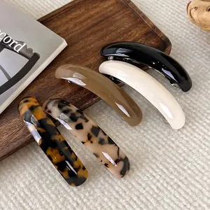 Pince à Cheveux en Acétate Minimaliste Français pour Femmes Barrette à Ressort Écaille de Tortue Rétro Support de Queue de Cheval Élégant Accessoires Cheveux Mode