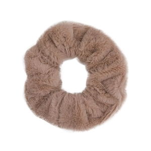 Elastico per capelli in peluche marrone chiaro per acconciature autunnali e invernali
