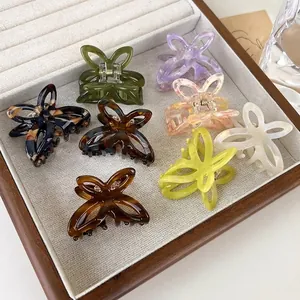 Elegant Acetate Butterfly Hair Claw Clip Romantic Spring Hollow Out Butterfly Hairpin Small Fashion Hair Grip For Women