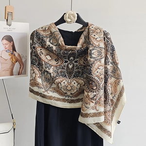 Women Vintage Paisley Print Scarf Retro Ethnic Totem Large Shawl Polyester Soft Lightweight Long Wrap For Daily Travel Outdoor