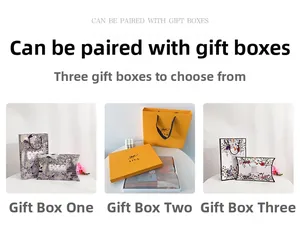 Drei elegante Geschenkbox-Sets und Verpackungsbeutel für hochwertige Seidenschals