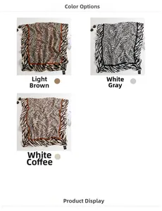 Detail of leopard and zebra pattern cotton linen shawls in tan and grey tones