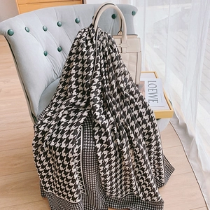 Elegant Women Polyester Houndstooth Scarf Long Shawl Printed Warm Soft Fashion Wrap For Autumn Winter Daily Commute Office