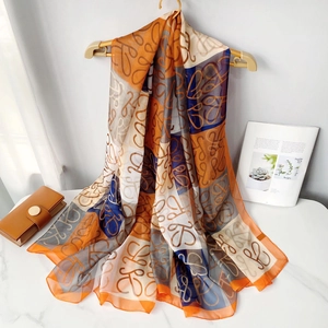Women Elegant Chiffon Shawl Scarf Polka Dot Geometric Print Sun Protection Large Wrap For Beach Travel Fashion Accessories