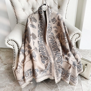 Sciarpa Paisley Invernale da Donna Calda Avvolgente in Finto Cashmere Con Nappe Jacquard Retrò Sciarpa Spessa in Poliestere