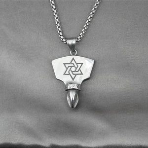 Collier Pendentif Étoile De David En Acier Au Titane Vintage Design Industriel Croix Tête De Tournevis Bijoux Unisexe Rétro