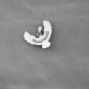 Punk Adler Anhänger Halskette aus Edelstahl mit detailliertem silbernem Adlerflügel Design