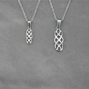 Collana con Ciondolo a Nodo Celtico in Acciaio al Titanio per Uomo Donna Vintage Intreccio Traforato Anello Infinito Gioielli