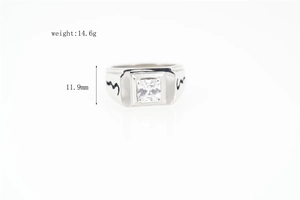 Detail of square signet ring showing 11.9mm width and 14.6g weight parameters