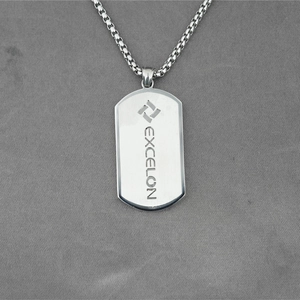 Vintage Titanium Steel Dog Tag Pendant Necklace For Men Women Brushed Finish Rectangular Lettering Necklace Fashion Jewelry