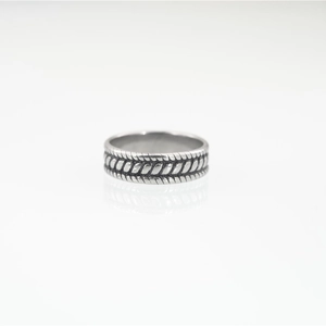 Punk-Stil Edelstahl-Reifenprofilring für Männer mit Vintage-Seilmuster-Design