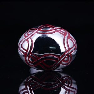 Vintage Titanium Steel Ring For Men Women Silver Color With Red Enamel Celtic Knot Pattern Polished Retro Punk Jewelry Accessory