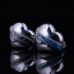 Vintage Stainless Steel Heart Ring Zirconia Inlaid Polished Titanium Steel Silver Ring For Men Women Fashion Jewelry Accessory