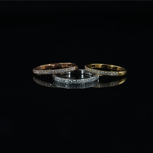 Minimalist Stainless Steel Zirconia Eternity Ring For Women Men Inlaid Rhinestone Band Ring Elegant Daily Jewelry