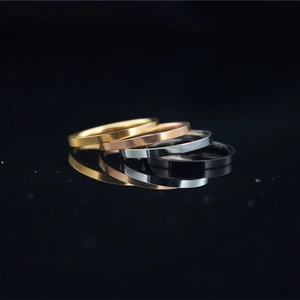 Minimalist Titanium Steel Unisex Ring Simple Smooth Polished Plain Band Geometric Vintage Literary Fashion Jewelry Accessory