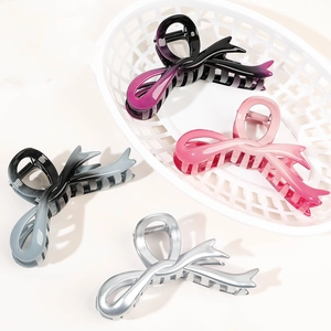 Grande Pince à Cheveux Nœud Papillon Ruban Pince Requin Dégradé Mat Métallique Élégant Accessoires de Coiffage pour Femmes