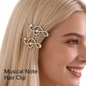 Fermaglio per Capelli Nota Musicale in Lega con Künstliche Perle Sintetiche e Strass Chiave di Violino per Donna Ragazza Moda Regalo