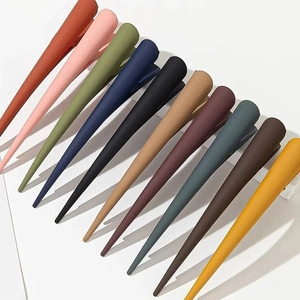 10-piece set of Morandi colored matte hair clips in various elegant frosted shades