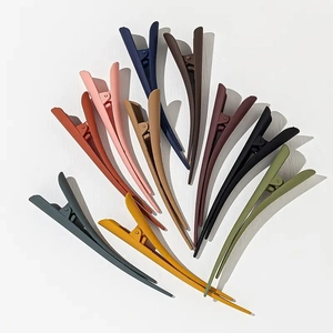 10-piece Morandi matte duckbill hair clips set in various colors with professional finish