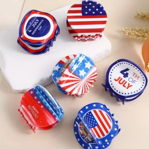 Pince à Cheveux Drapeau Américain Jour de l'Indépendance Vintage 4 Juillet Acétate Pince Crabe Accessoires Cheveux Femme