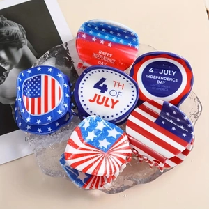 Lot de pinces à cheveux drapeau américain pour le Jour de l'Indépendance sur verre