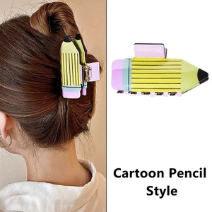 Pinces à Cheveux Créatives en Forme de Crayon pour Femmes Pinces à Cheveux Originales en PVC Accessoires de Cheveux de Mode