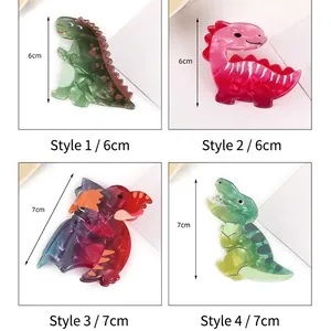 Cute acetate dinosaur hair clips in various sizes 6cm and 7cm for styling