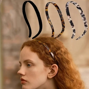 Vintage Thin Acetate Headband For Women Minimalist Tortoiseshell Hair Hoop With Non Slip Teeth Fashion Hair Accessory