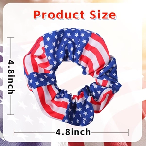 Weiches Haargummi aus Stoff mit US-Flaggen-Design, Sterne und Streifen, 4,8 Zoll groß
