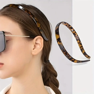 Chic tortoiseshell acetate headband with teeth for women, thin hair hoop accessory