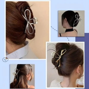 Pinze per capelli a farfalla in metallo minimalista argento e oro per acconciature chic