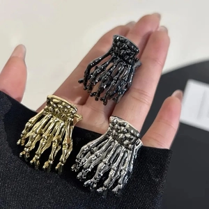 Mini Metall Skeletthand Haarkralle Punk Gothic Dark Style Halloween Skelett Haarklammer Für Damen Haarschmuck