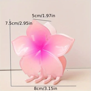 Pince à cheveux fleur avec dégradé de rose et dimensions détaillées pour l'été